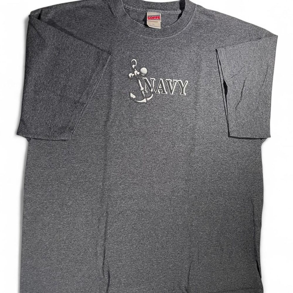 Vintage gray navy anchor shirt Soffe Men's Grey T-shirt - size XL